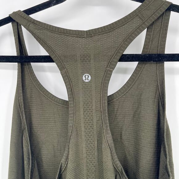 Lululemon Swifly Tech Army Green Tank Women's Size 10 - Picture 3 of 7